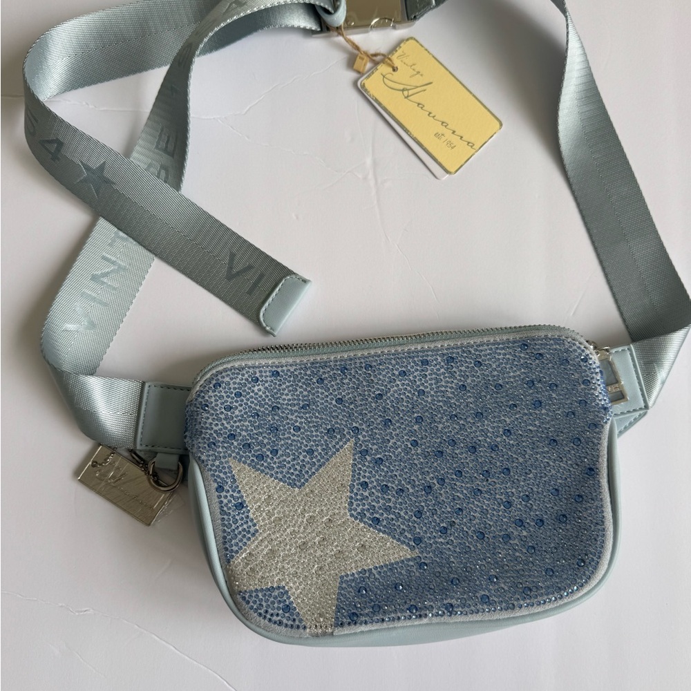 Blue and Silver Crossbody Bag
